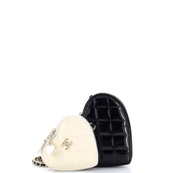 Chanel Double Heart Clutch With Chain #219387C39B - Picture 2 of 8